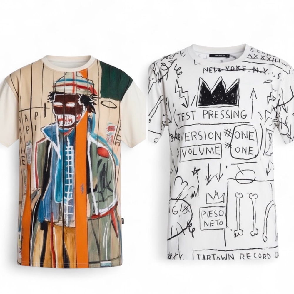 2 ROME PAYS OFF  Jean BASQUIAT T-Shirts ‘Beat Pop’ ‘Anthony Clarke’ Graphic S